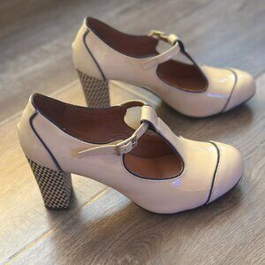 Mod Shoes Retro Patent T-Strap Heels – Made in Spain – EU 36 US 5.5